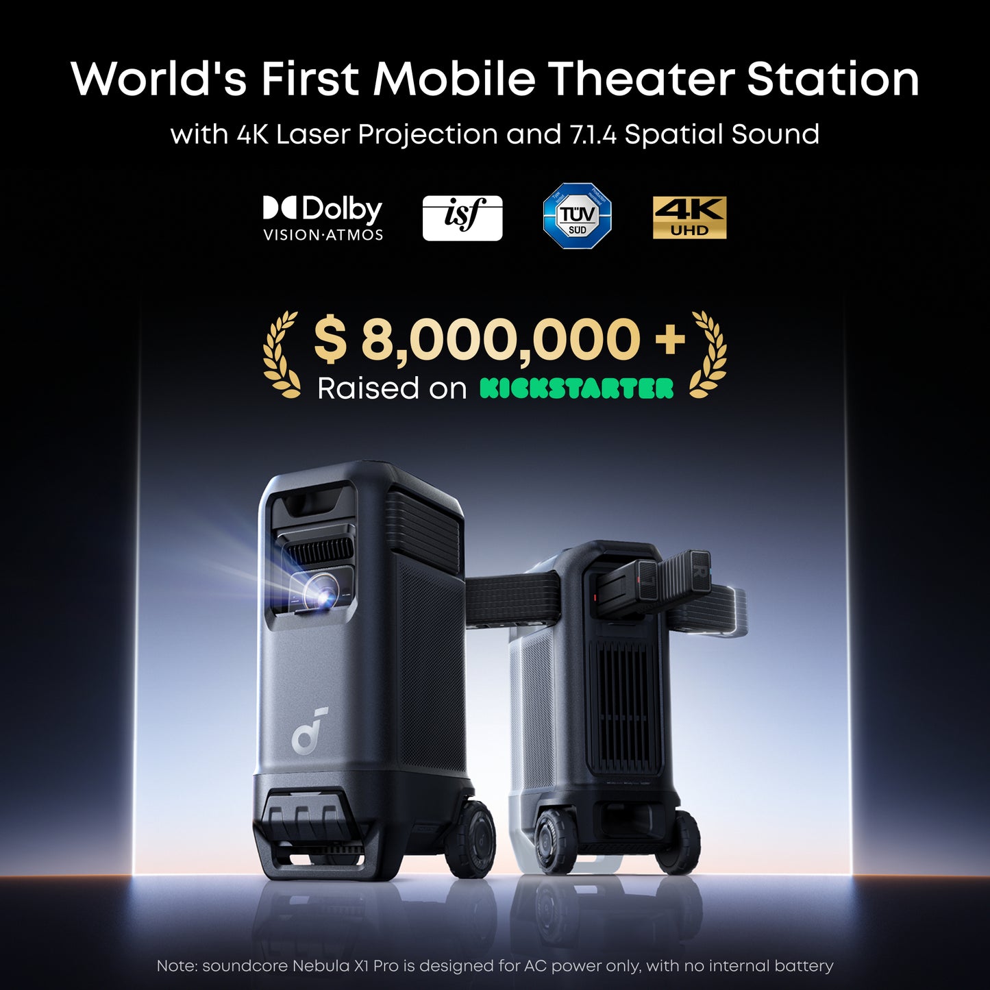 Nebula X1 Pro 4K Projector | World's First Mobile Theater Station