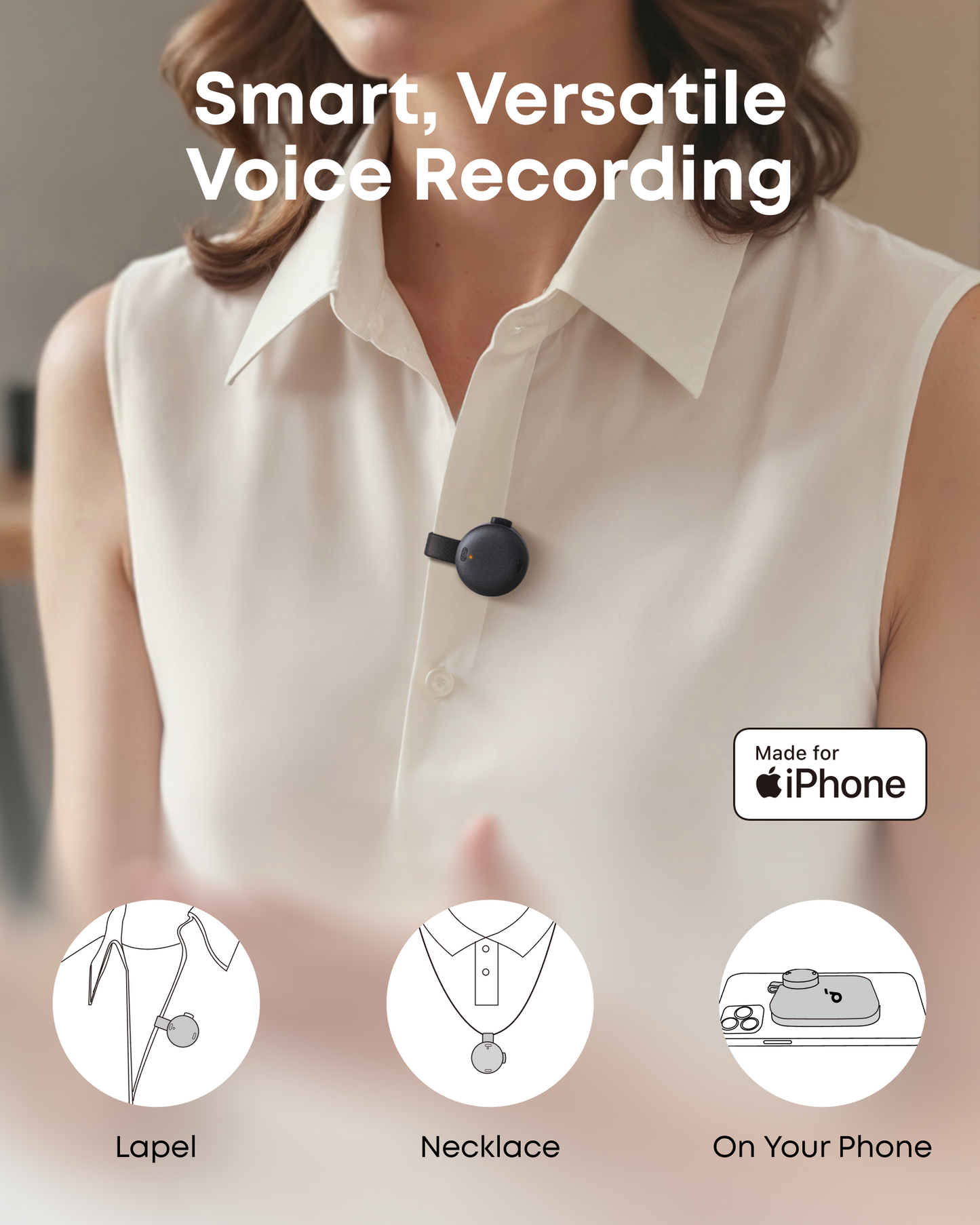 soundcore Work | The World's First Coin-Sized AI Voice Recorder