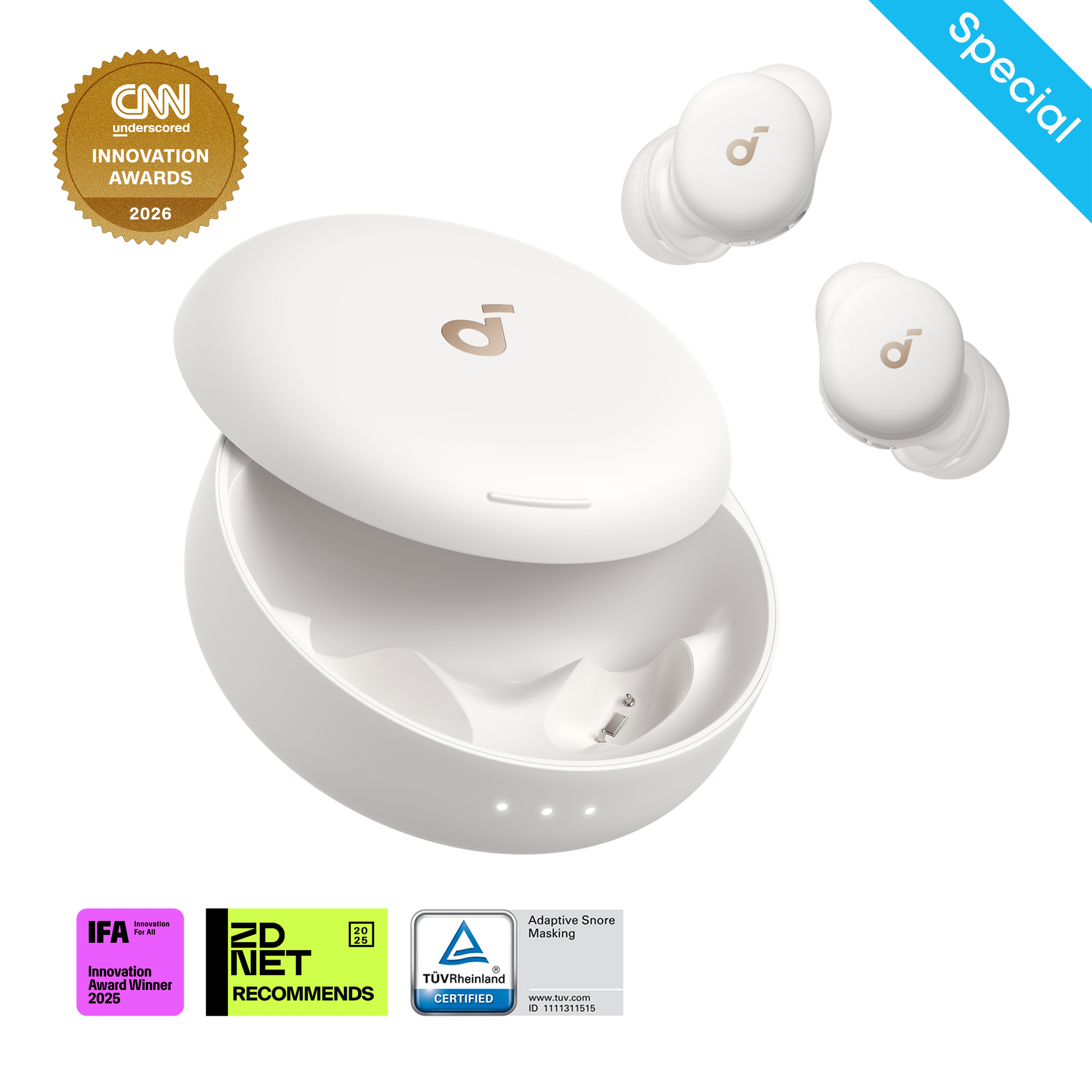 soundcore lunar white special sleep earbuds
